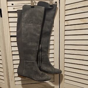 Banana Republic Over the Knee Gray Suede Boots Size 7